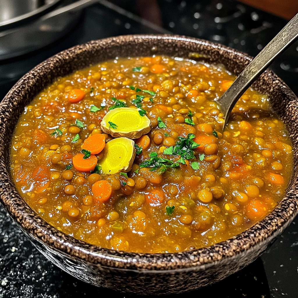 Linsensuppe mit Ingwer