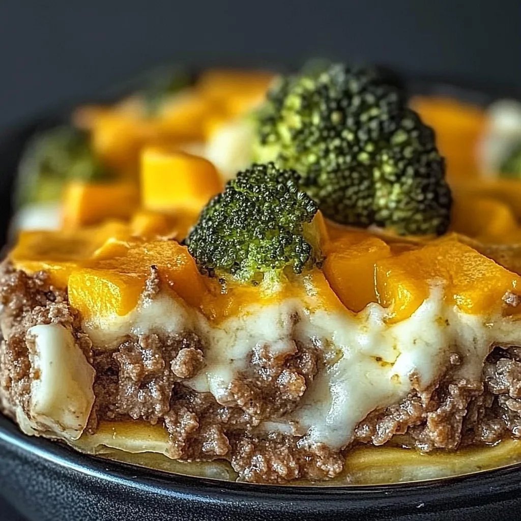 Fitness-Auflauf mit Brokkoli und Hackfleisch