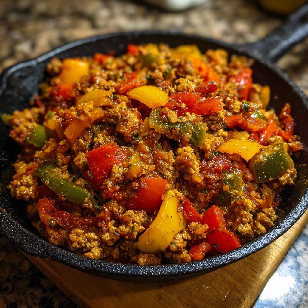 Hackfleisch Pfanne mit Paprika