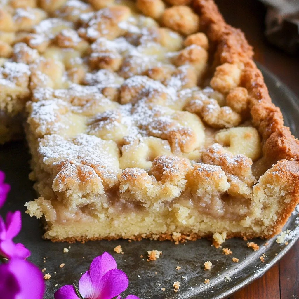 Saftiger schlesischer Streuselkuchen mit Sahneguss