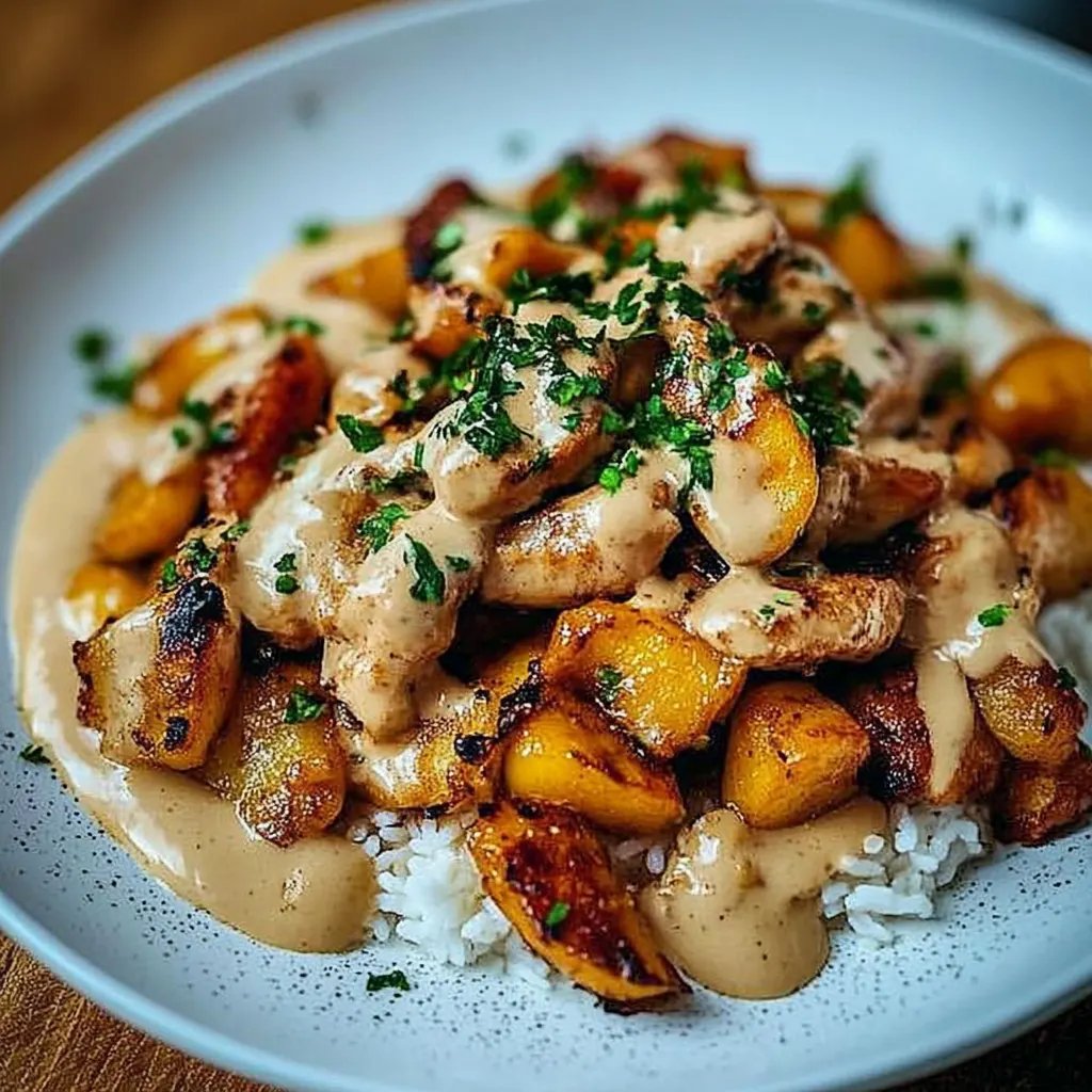 Hähnchen Gyros in cremiger Schmand Soße