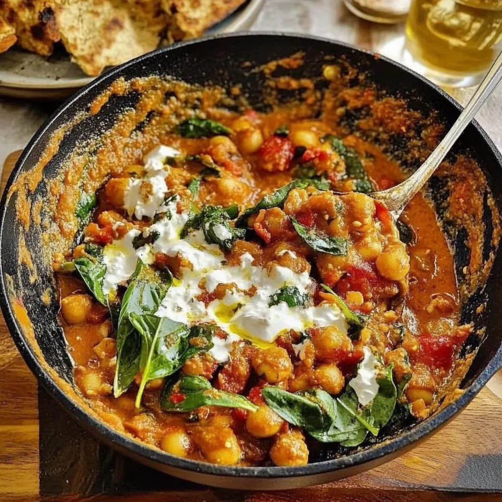 Cremiger Harissa-Kichererbseneintopf