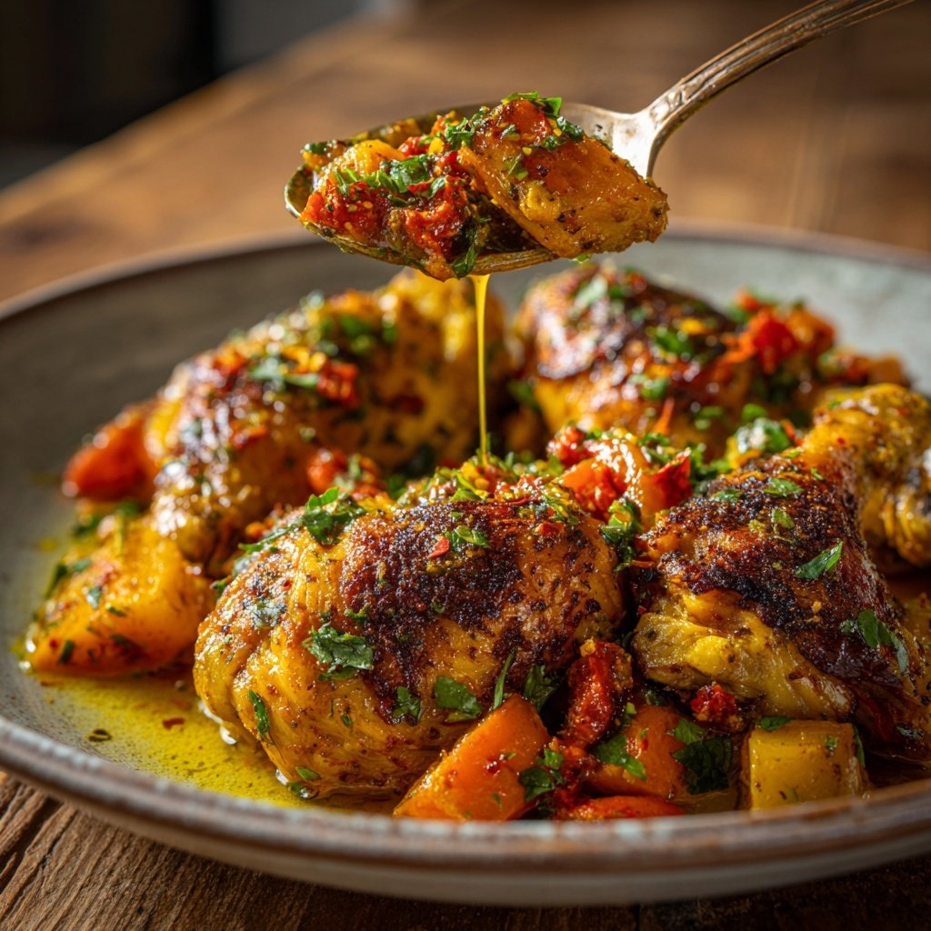 Internationale Küche Marokkanisches Hähnchen-Tagine