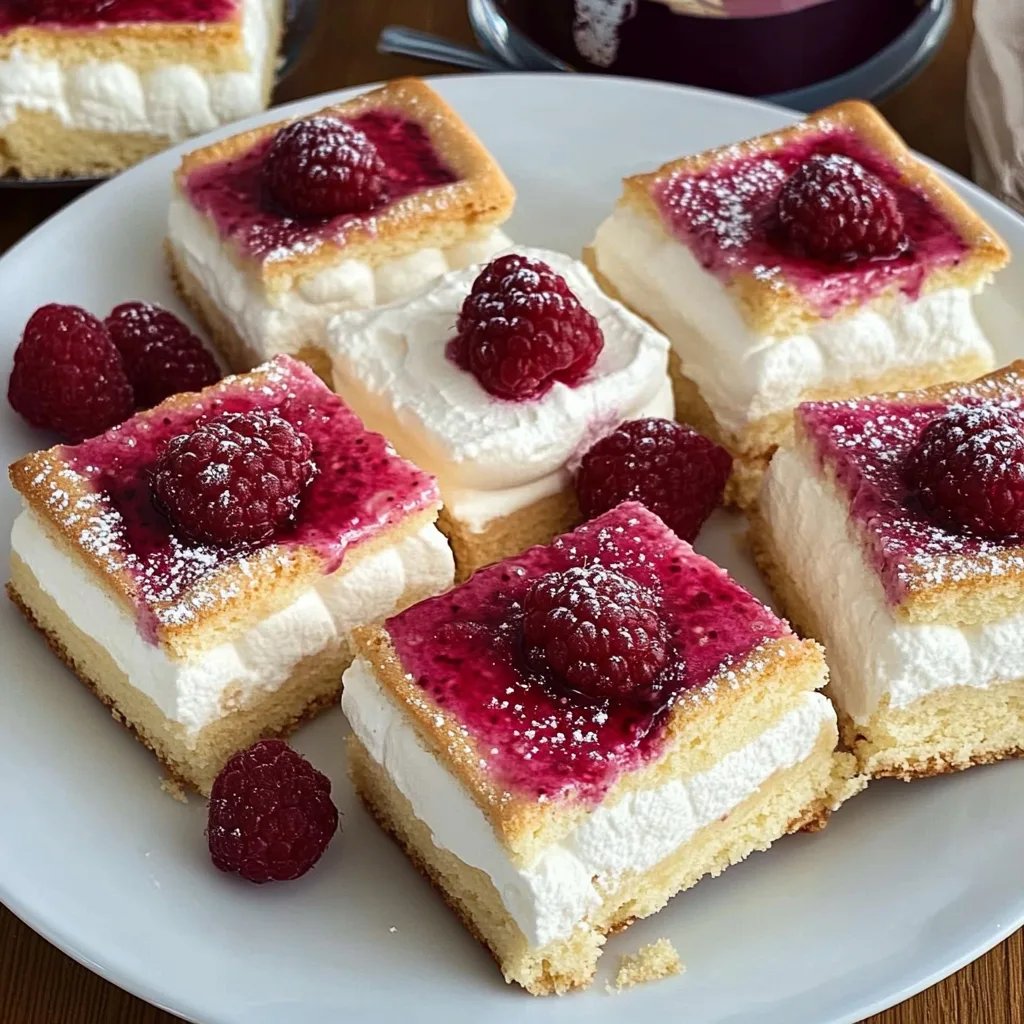Butterkekskuchen mit Himbeeren und Pudding