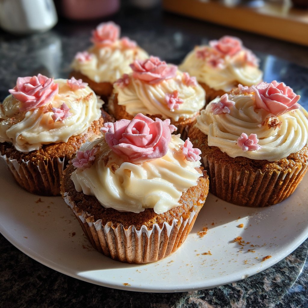 Cupcakes mit Rosen-Dekor
