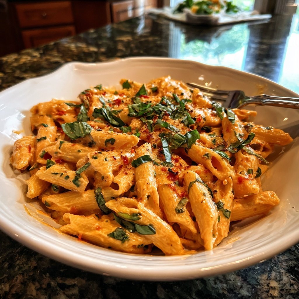 Cremige Tomaten-Basilikum-Penne