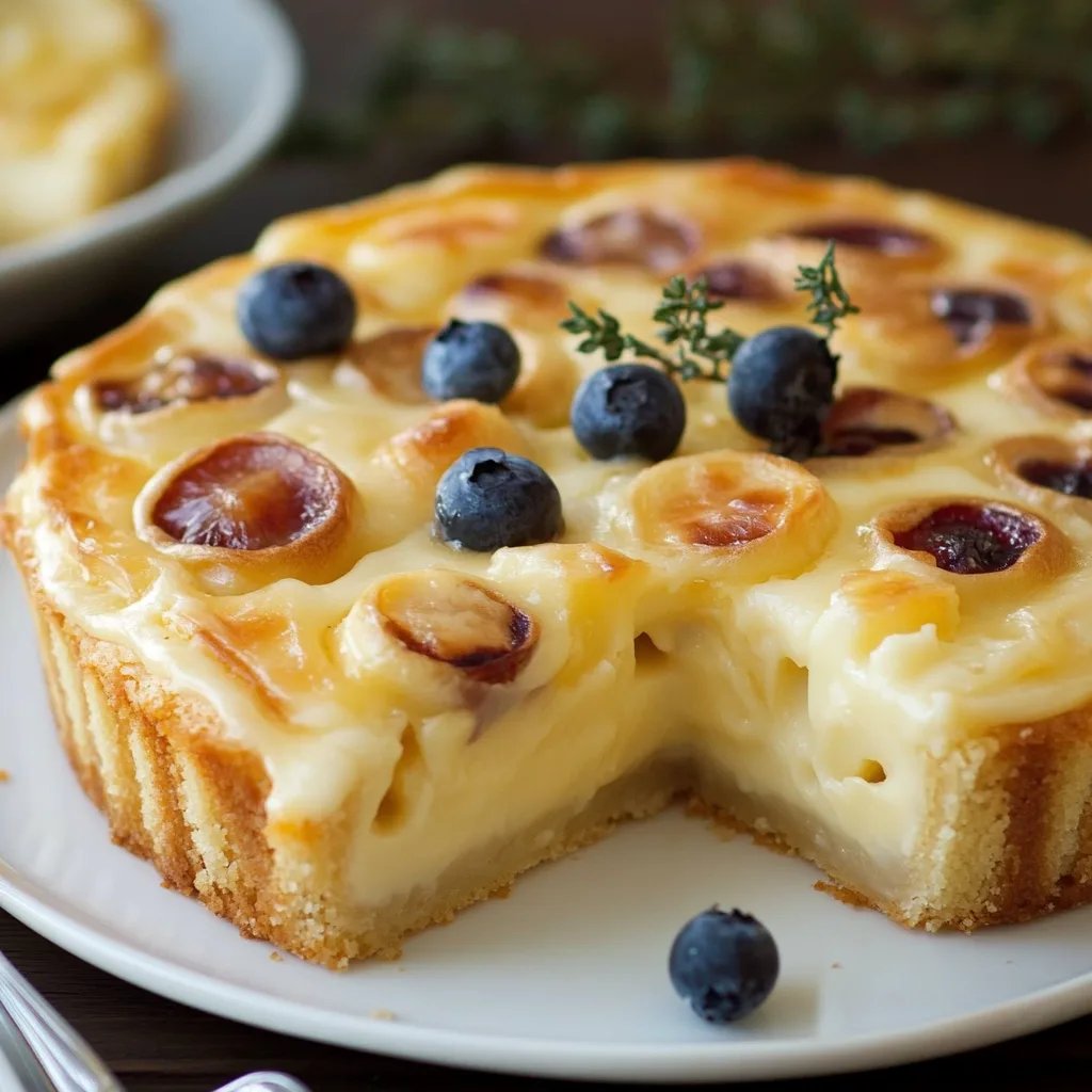 Zitronen-Blaubeer-Kuchen mit Käsekuchen