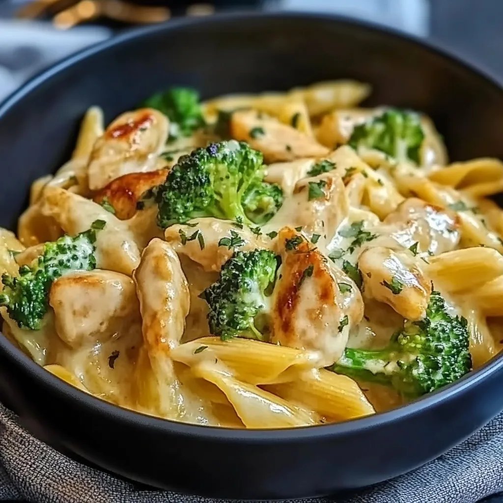 Cremige Hähnchen-Brokkoli-Pasta