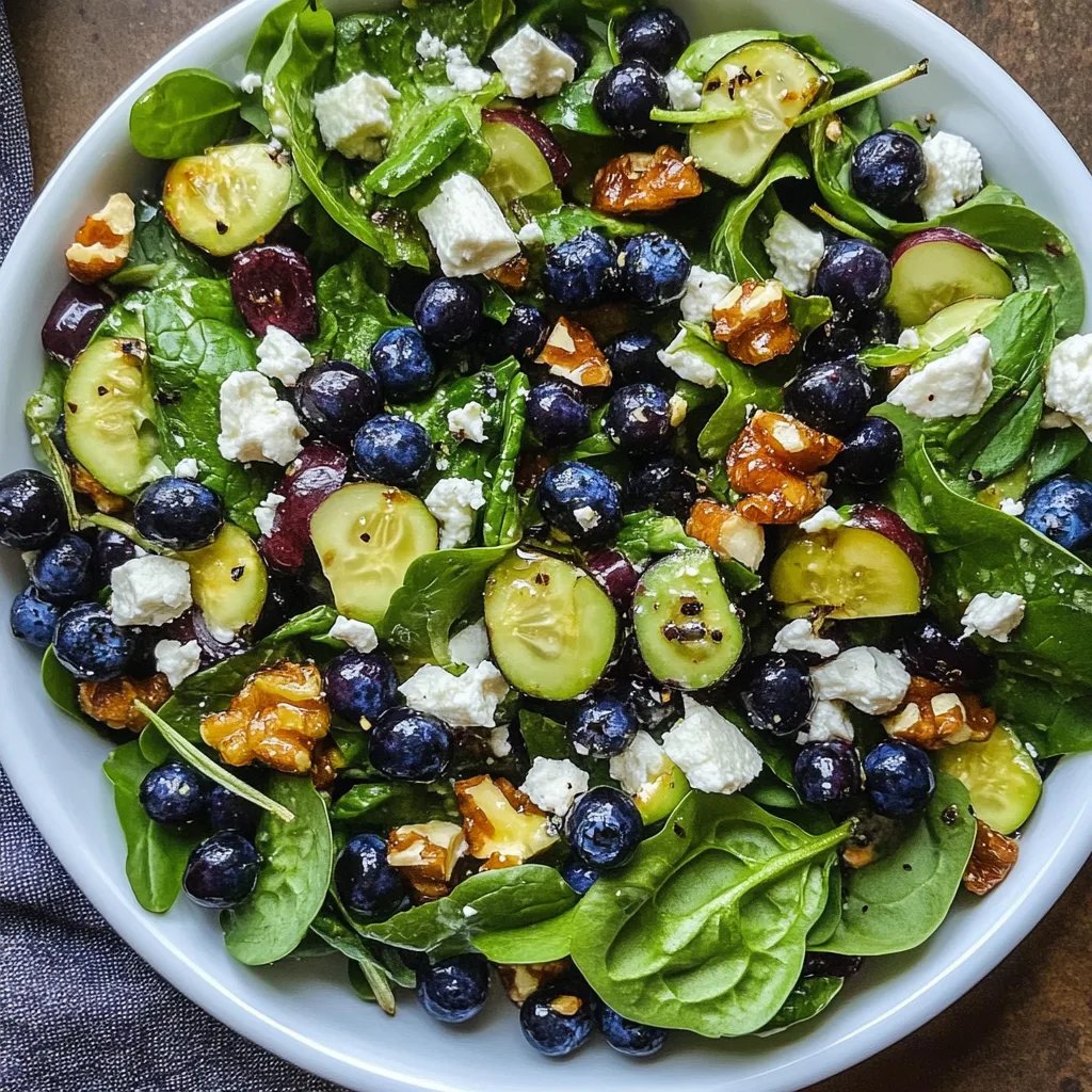 Einfacher Spinat-Heidelbeer-Salat