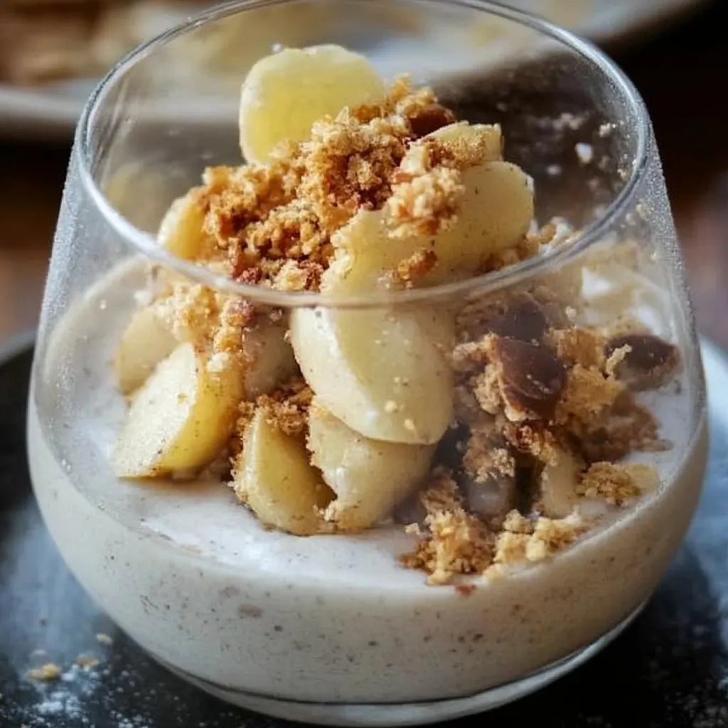 Bratapfel Crumble auf Zimtcreme