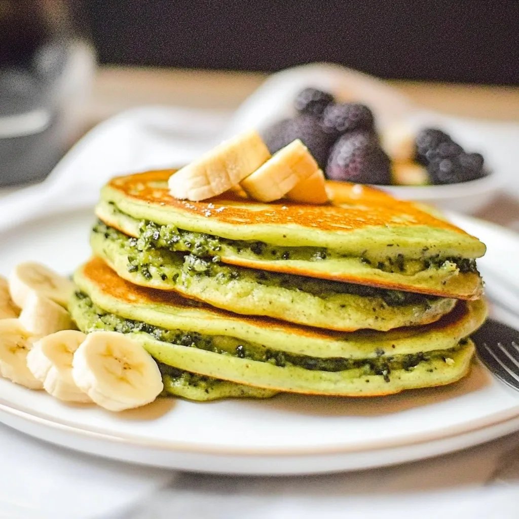 Bananen-Spinat-Pfannkuchen aus dem Mixer